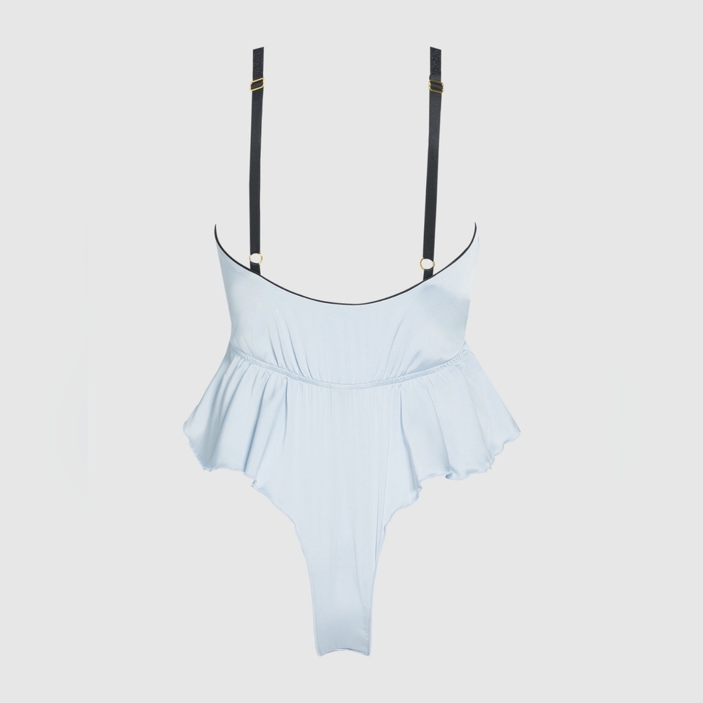 Frederick’s of Hollywood Astoria Satin Sleep Romper Flirty Bow NWT - Picture 6 of 9